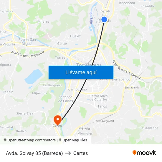 Avda. Solvay 85 (Barreda) to Cartes map