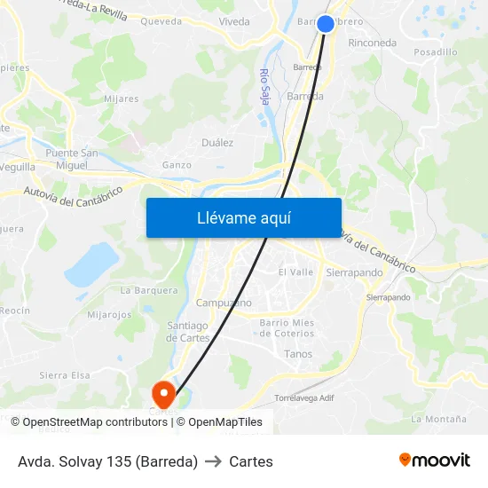 Avda. Solvay 135 (Barreda) to Cartes map