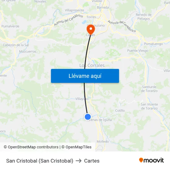 San Cristobal (San Cristobal) to Cartes map