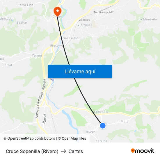 Cruce Sopenilla (Rivero) to Cartes map