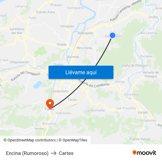 Encina (Rumoroso) to Cartes map