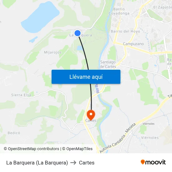 La Barquera (La Barquera) to Cartes map