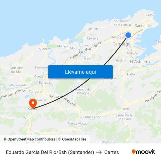 Eduardo Garcia Del Rio/Bsh (Santander) to Cartes map