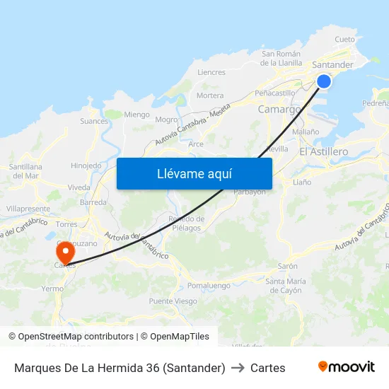 Marques De La Hermida 36 (Santander) to Cartes map