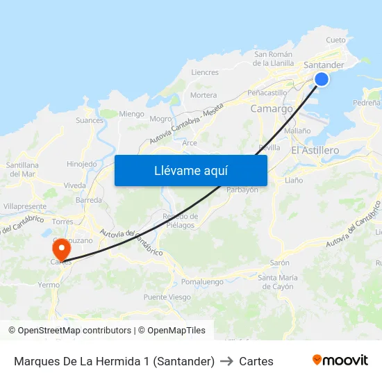 Marques De La Hermida 1 (Santander) to Cartes map