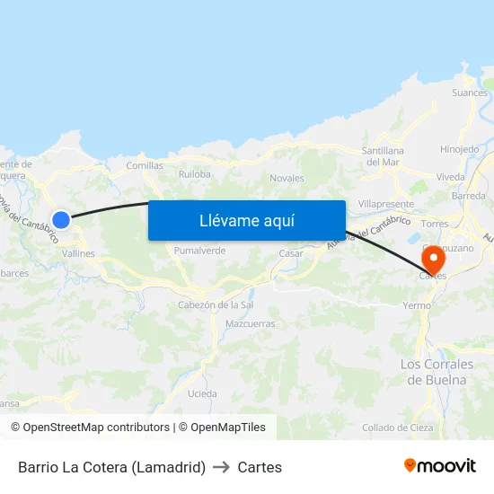 Barrio La Cotera (Lamadrid) to Cartes map