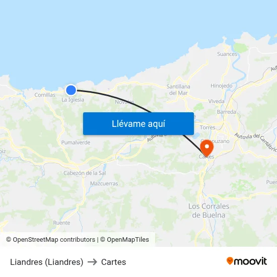 Liandres (Liandres) to Cartes map