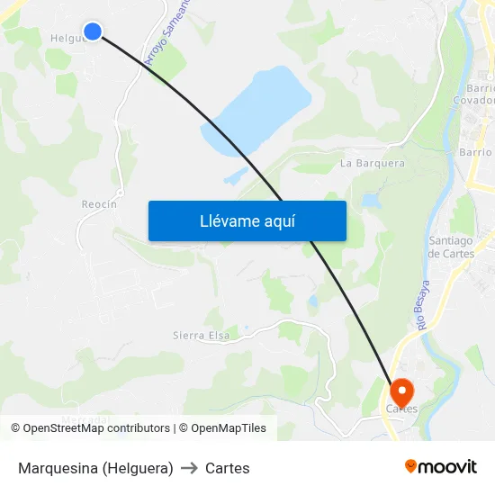 Marquesina (Helguera) to Cartes map