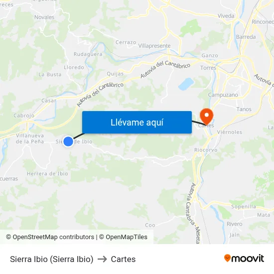 Sierra Ibio (Sierra Ibio) to Cartes map