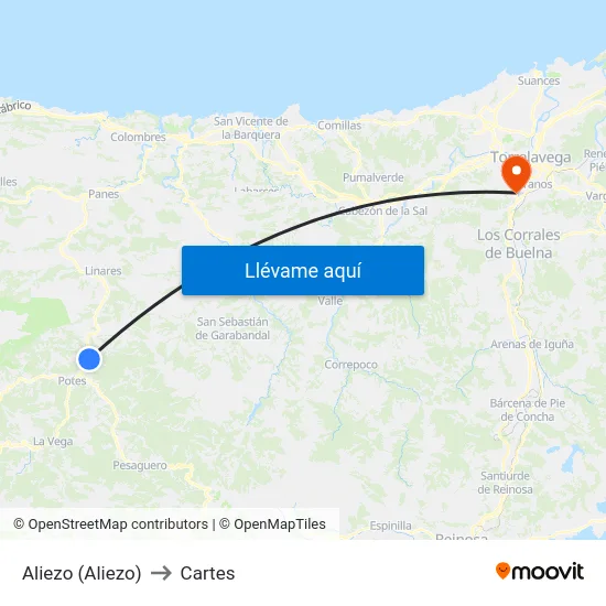 Aliezo (Aliezo) to Cartes map