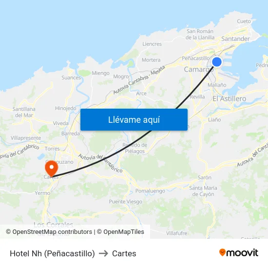 Hotel Nh (Peñacastillo) to Cartes map