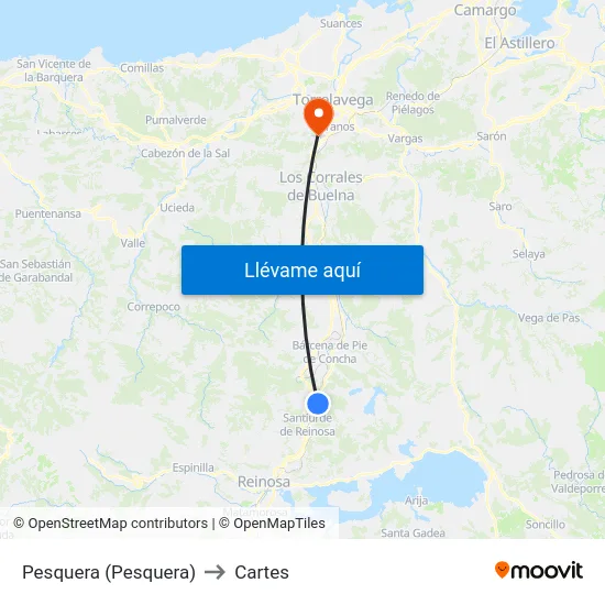 Pesquera (Pesquera) to Cartes map