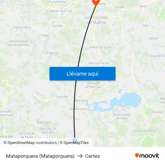 Mataporquera (Mataporquera) to Cartes map