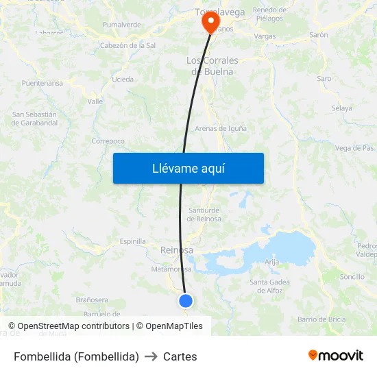 Fombellida (Fombellida) to Cartes map