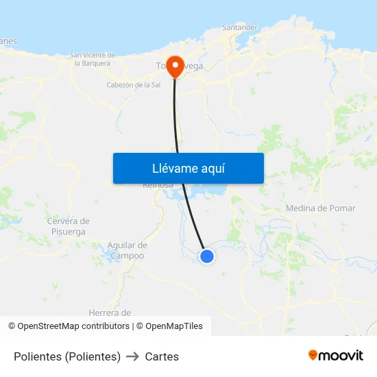Polientes (Polientes) to Cartes map