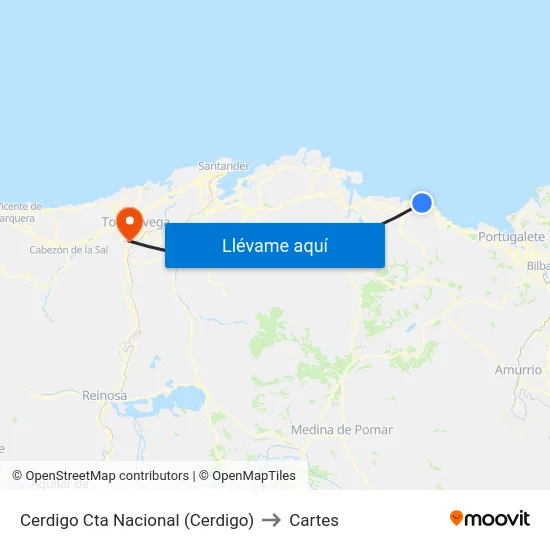 Cerdigo Cta Nacional (Cerdigo) to Cartes map