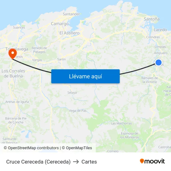 Cruce Cereceda (Cereceda) to Cartes map