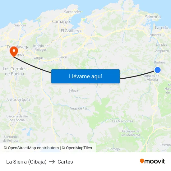 La Sierra (Gibaja) to Cartes map