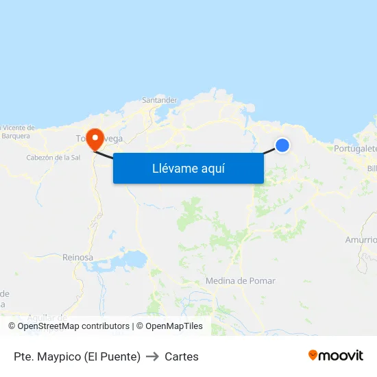 Pte. Maypico (El Puente) to Cartes map