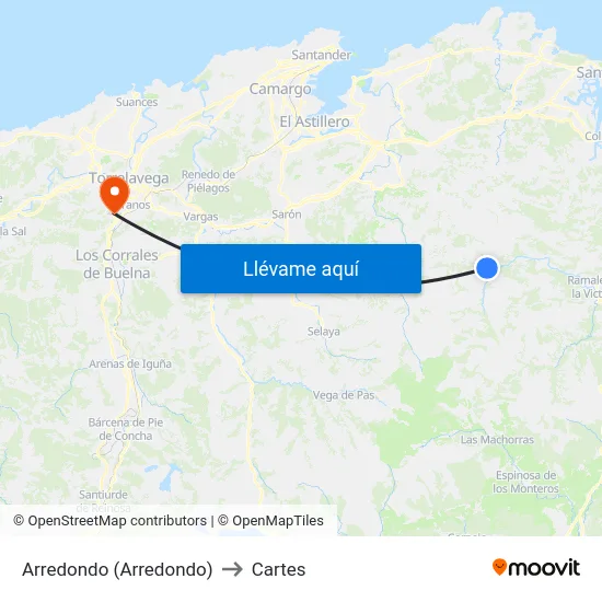 Arredondo (Arredondo) to Cartes map