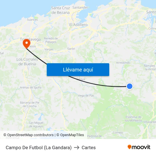 Campo De Futbol (La Gandara) to Cartes map