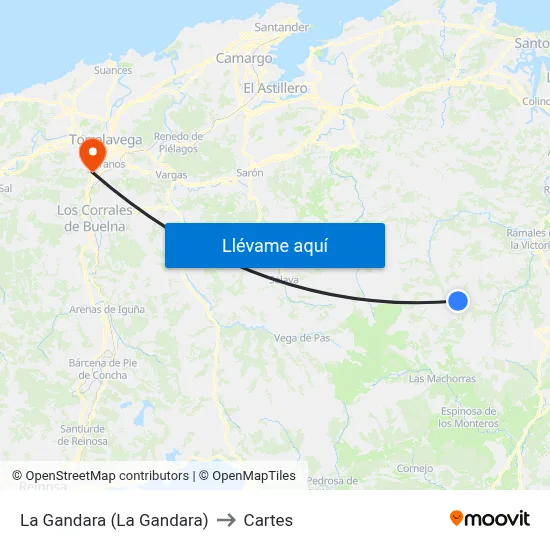 La Gandara (La Gandara) to Cartes map