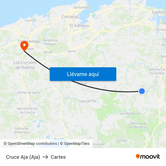 Cruce Aja (Aja) to Cartes map