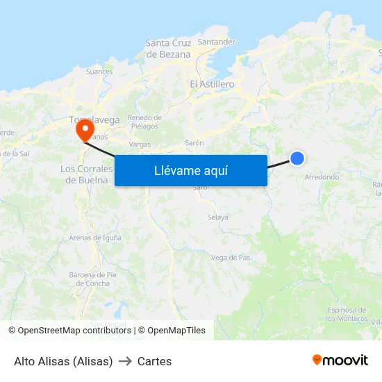 Alto Alisas (Alisas) to Cartes map