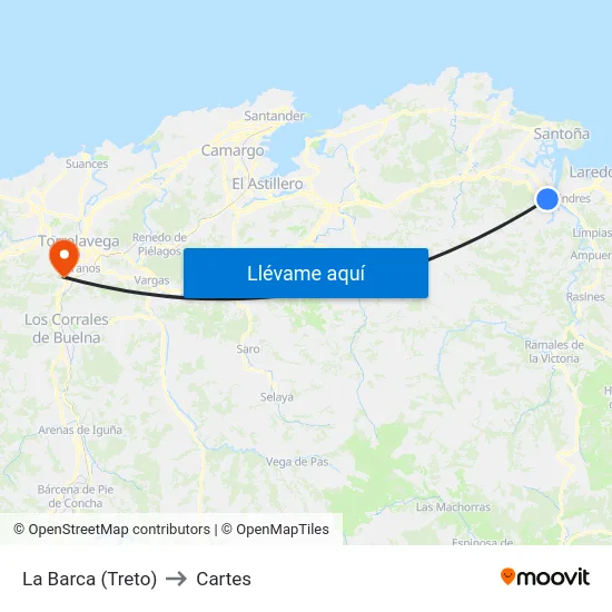 La Barca (Treto) to Cartes map