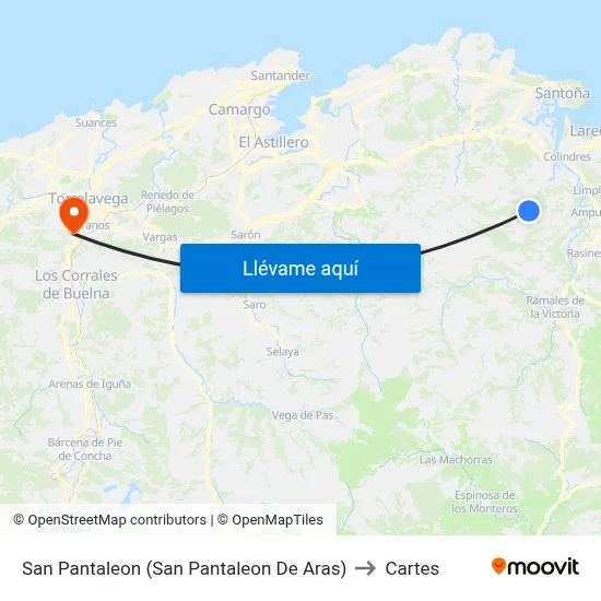 San Pantaleon (San Pantaleon De Aras) to Cartes map