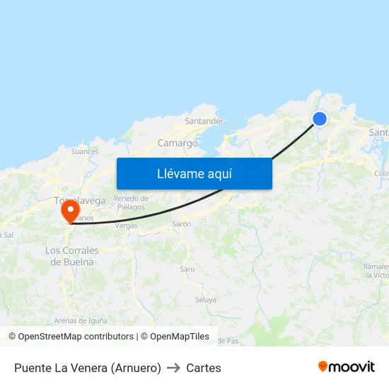 Puente La Venera (Arnuero) to Cartes map