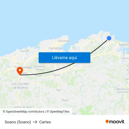 Soano (Soano) to Cartes map