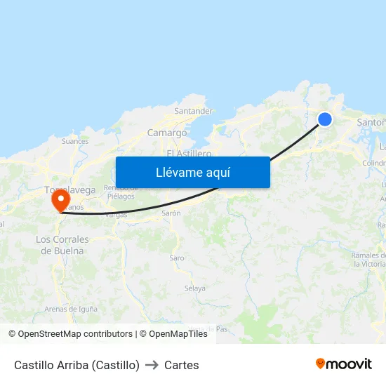 Castillo Arriba (Castillo) to Cartes map