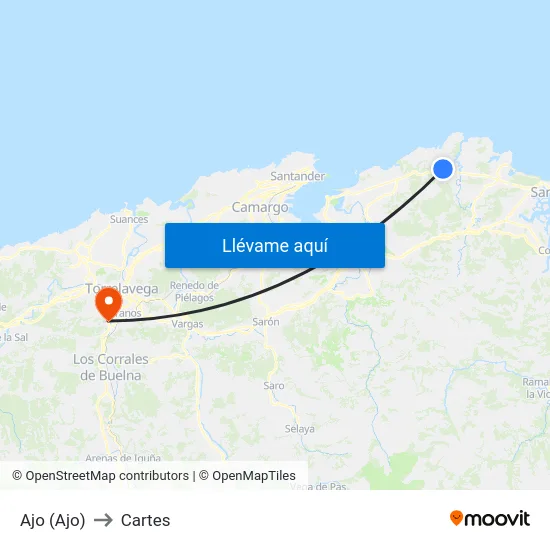 Ajo (Ajo) to Cartes map