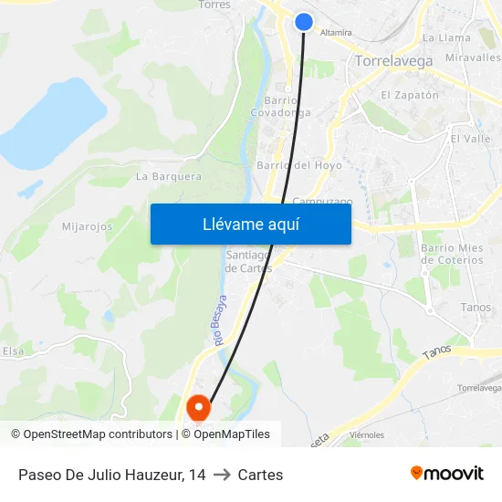 Paseo De Julio Hauzeur, 14 to Cartes map