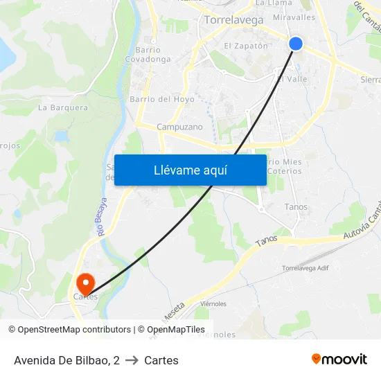 Avenida De Bilbao, 2 to Cartes map