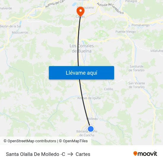 Santa Olalla De Molledo -C to Cartes map