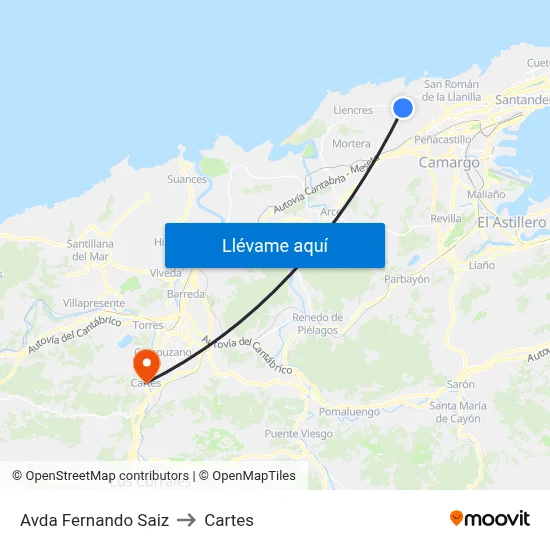 Avda Fernando Saiz to Cartes map