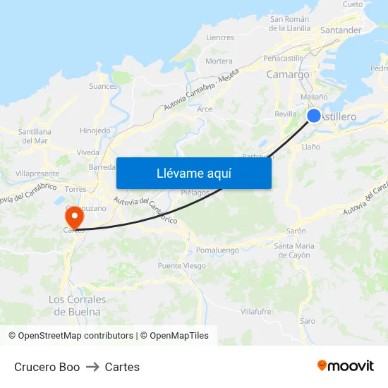Crucero Boo to Cartes map