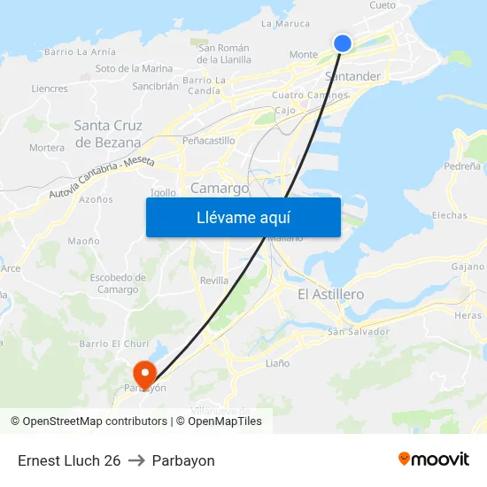 Ernest Lluch 26 to Parbayon map