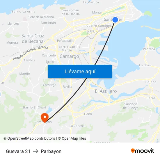 Guevara 21 to Parbayon map