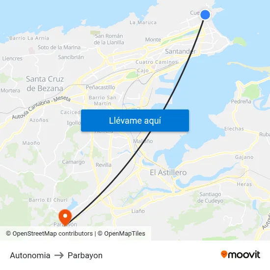 Autonomia to Parbayon map