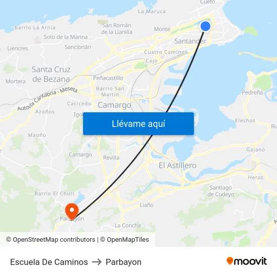 Escuela De Caminos to Parbayon map