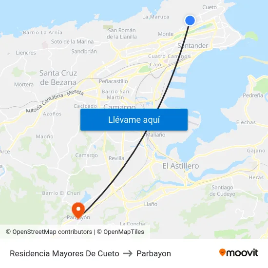 Residencia Mayores De Cueto to Parbayon map