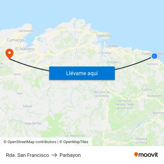 Rda. San Francisco to Parbayon map