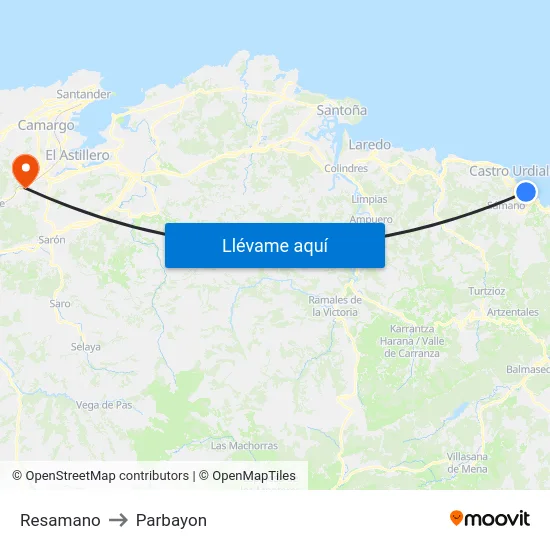 Resamano to Parbayon map