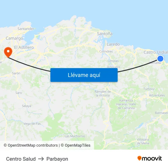 Centro Salud to Parbayon map