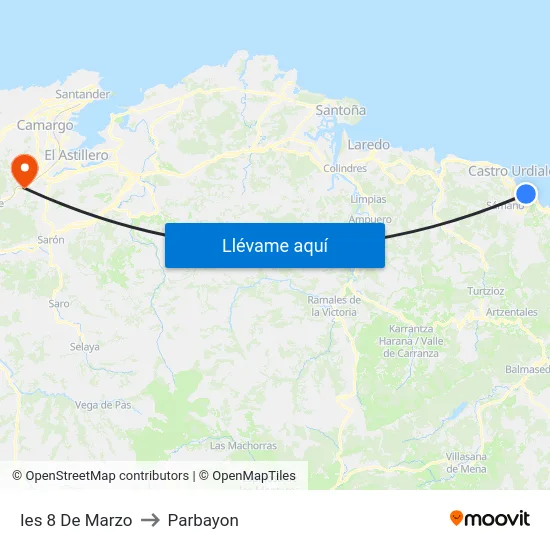 Ies 8 De Marzo to Parbayon map