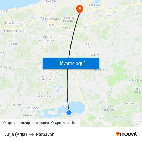 Arija (Arija) to Parbayon map