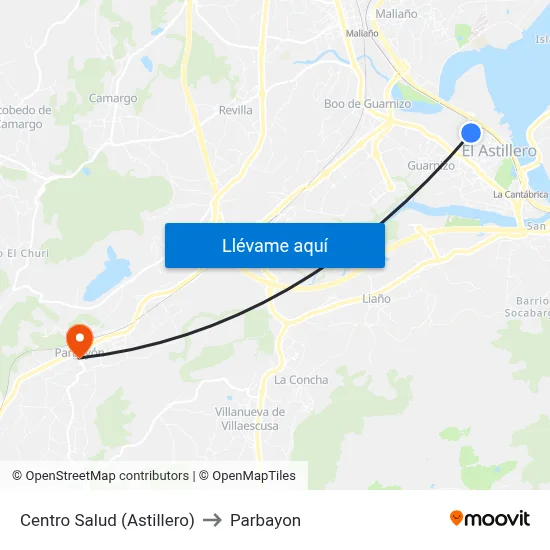 Centro Salud (Astillero) to Parbayon map